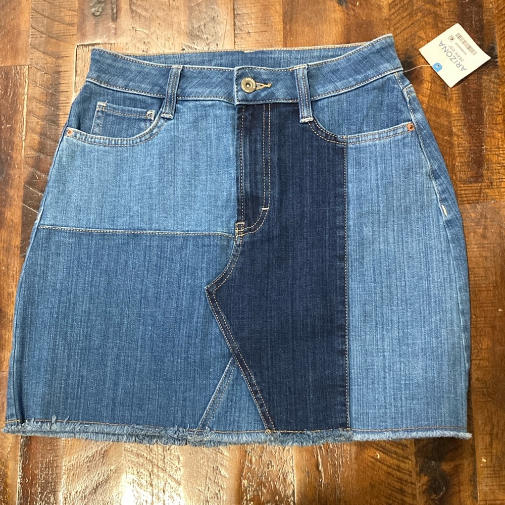 NEW Arizona patchwork denim jean skirt 7